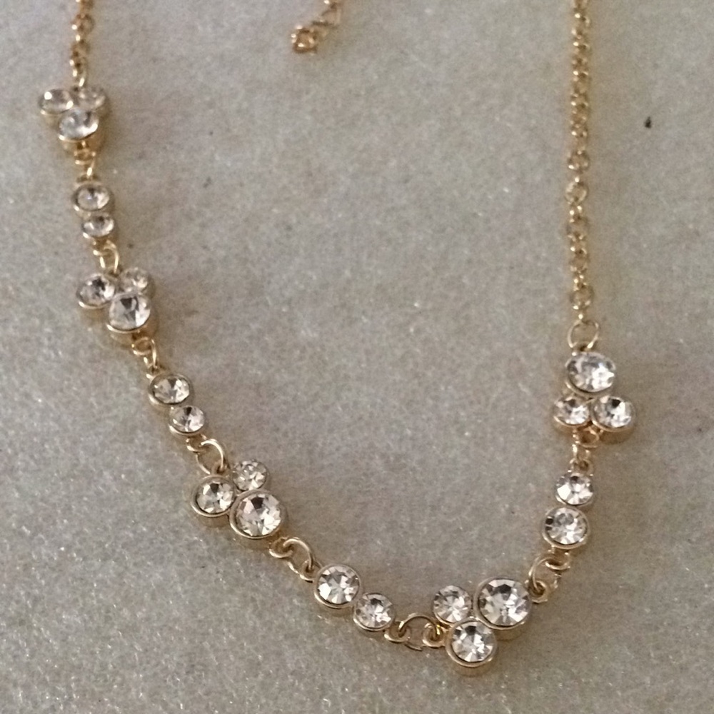 Crystal gold plated necklace